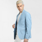 Men Single-Breasted Slim-Fit Cotton Blazers