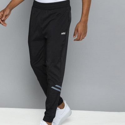 Men Black Slim Fit Solid Training Joggers