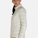 Women White Slim Fit Padded Jacket