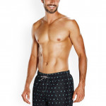 Men Black Printed Swim Bottoms